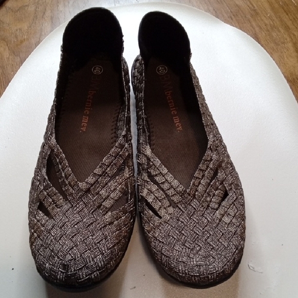 bernie mev. Shoes - bernie mev. Brown Woven Flats Slip-On Comfort